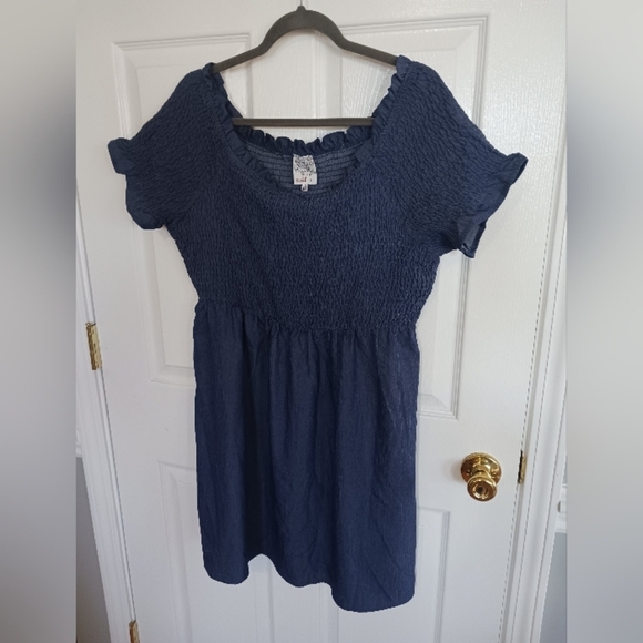 NAIF Dresses & Skirts - Naif denim looking soft off the shoulder dress size 1X